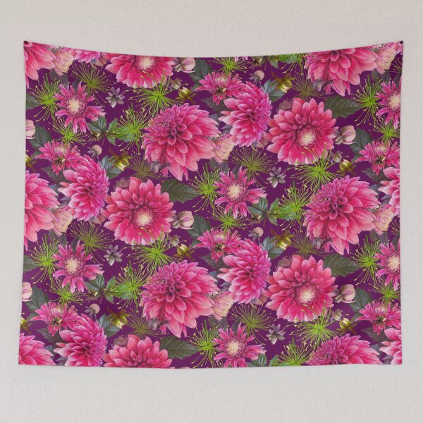 Item preview, Dahlias and Papyrus on Berry 5f074e designed and sold by Art in My Loft.