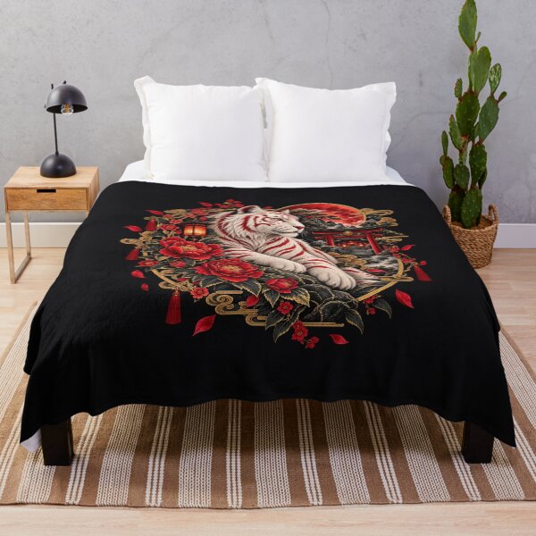 Item preview, Crimson Tiger Bloom Japanese Tiger Fantasy Art designed and sold by d69designs.