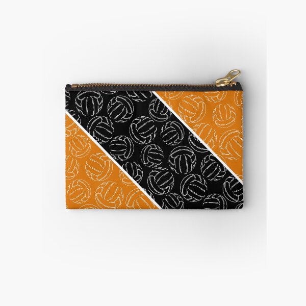 Item preview, Line art volleyballs on angled color blocks - orange & black  designed and sold by katzdzynes.