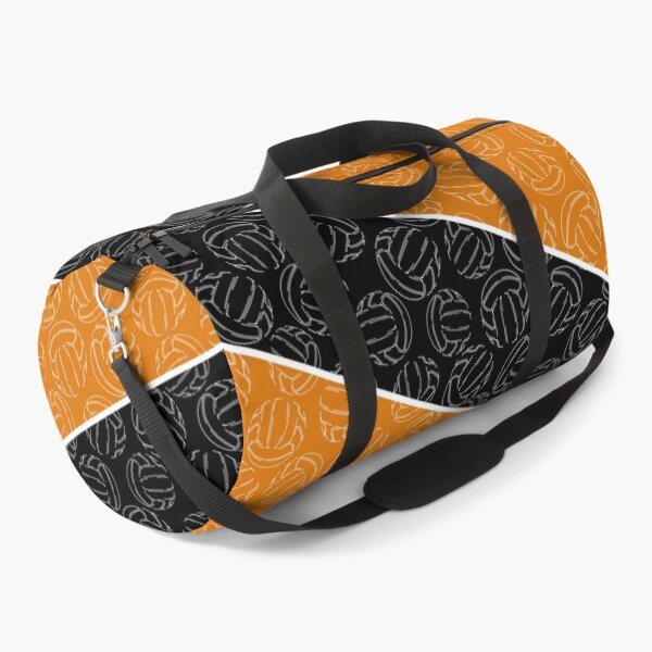 Item preview, Line art volleyballs on angled color blocks - orange & black designed and sold by katzdzynes.