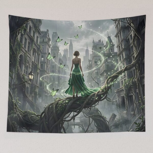 Item preview, The Green Queen Reclaims a Post-apocalyptic City designed and sold by Fanta-sticky.
