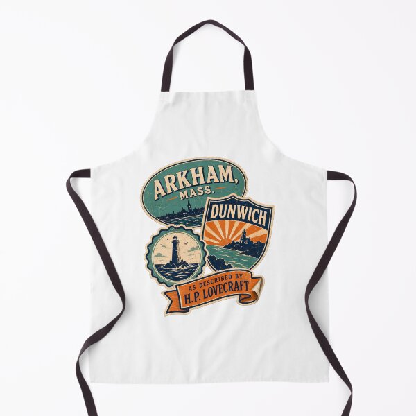Item preview, H.P. Lovecraft Arkham and Dunwich Travel Badges designed and sold by Fenay Designs.