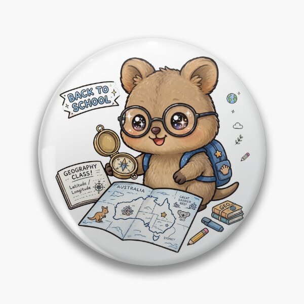 Item preview, Back To School Quokka Geography Map designed and sold by Wildlife-Walk.