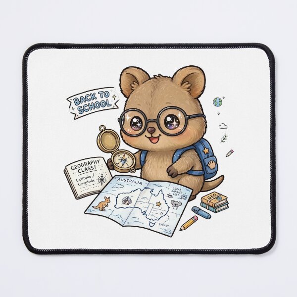 Item preview, Back To School Quokka Geography Map designed and sold by Wildlife-Walk.