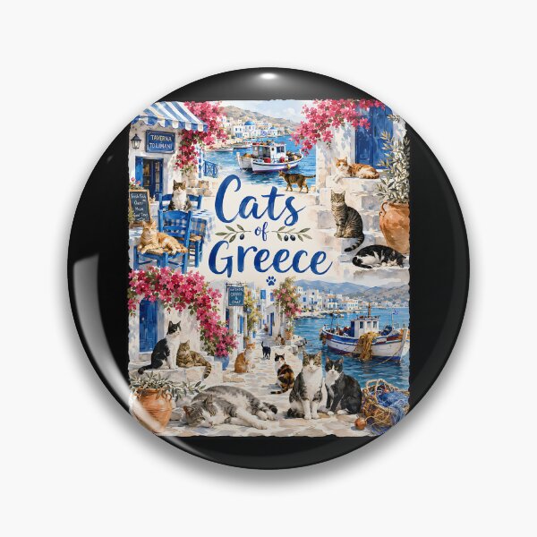 Item preview, Cats Of Greece Travel Wall Art Print Poster Greek Island Cat designed and sold by Krwasatoune.