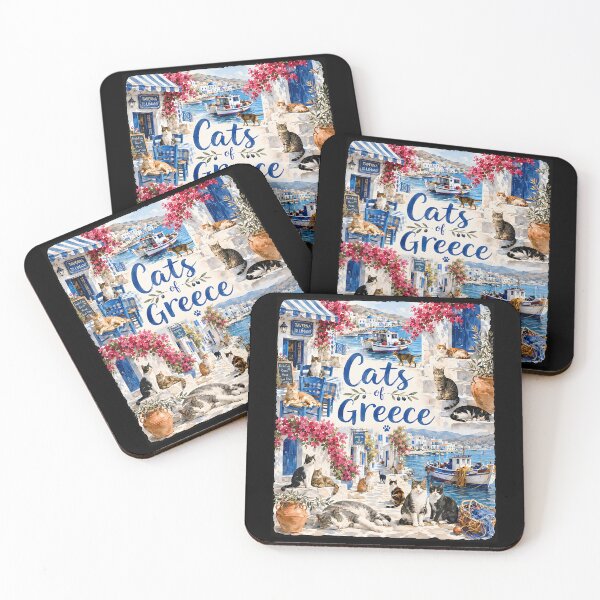 Item preview, Cats Of Greece Travel Wall Art Print Poster Greek Island Cat designed and sold by Krwasatoune.