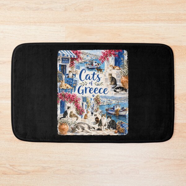Item preview, Cats Of Greece Travel Wall Art Print Poster Greek Island Cat designed and sold by Krwasatoune.