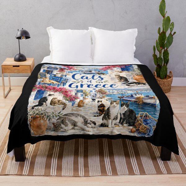 Item preview, Cats Of Greece Travel Wall Art Print Poster Greek Island Cat designed and sold by Krwasatoune.