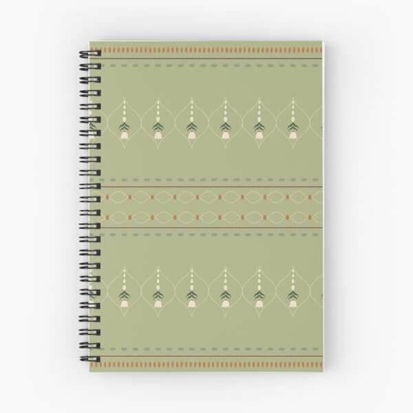 Item preview, Thai Crown Flower Threaded Border – Sage Green Botanical Stripe Pattern designed and sold by NATHA PALETTE.
