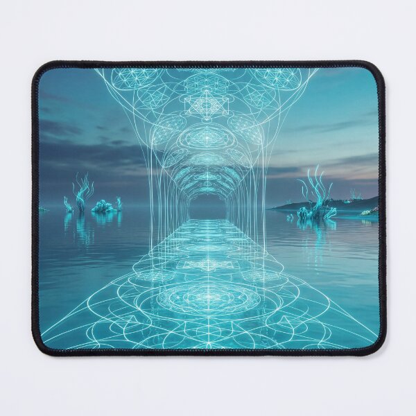 Item preview, Glowing Cyan Sacred Geometry Ocean Pathway Portal | Monkeybusiness designed and sold by monkeybusiness.pt.