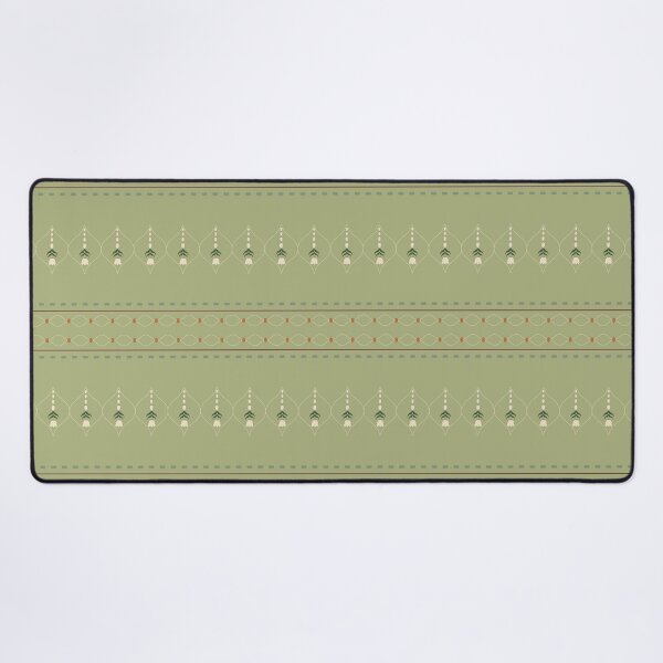 Item preview, Thai Crown Flower Threaded Border – Sage Green Botanical Stripe Pattern designed and sold by NATHA PALETTE.
