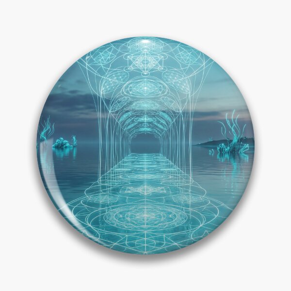 Item preview, Glowing Cyan Sacred Geometry Ocean Pathway Portal | Monkeybusiness designed and sold by monkeybusiness.pt.