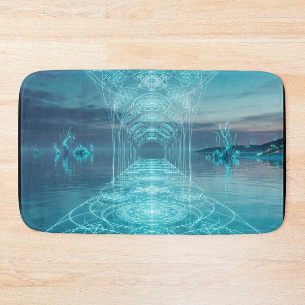 Item preview, Glowing Cyan Sacred Geometry Ocean Pathway Portal | Monkeybusiness designed and sold by monkeybusiness.pt.