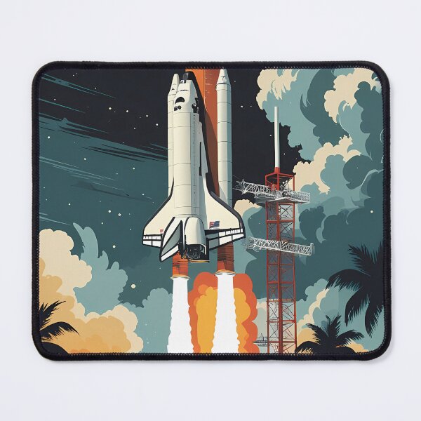 Item preview, Retro Space Shuttle Launch Poster - Vintage Rocket Space Art designed and sold by Deep Field Prints.