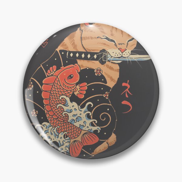 Item preview, Whimsical Carp Tattoo Cat Art | Limited Edition designed and sold by Thakor Jitendra.