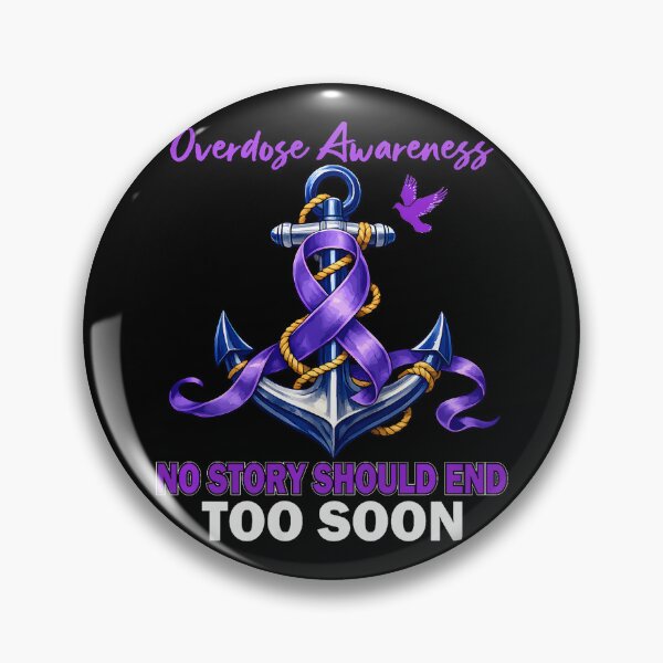 Item preview, No Story Should End Overdose Awareness Purple Ribbon Anchor designed and sold by Krwasatoune.
