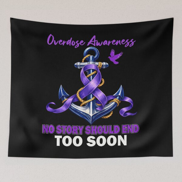 Item preview, No Story Should End Overdose Awareness Purple Ribbon Anchor designed and sold by Krwasatoune.