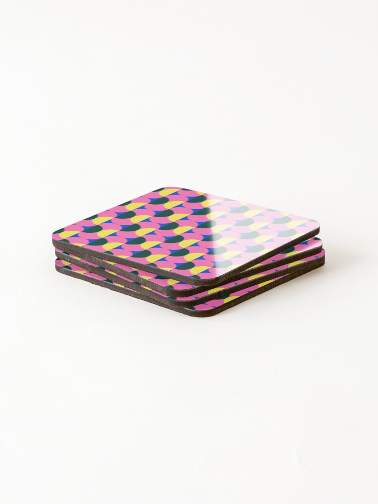 Thumbnail 4 of 5, Coasters (Set of 4), Retro Bright Circular Pattern designed and sold by RACDesignStudio.