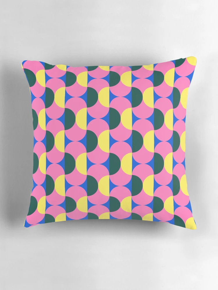 Thumbnail 3 of 4, Pillow, Retro Bright Circular Pattern designed and sold by RACDesignStudio.