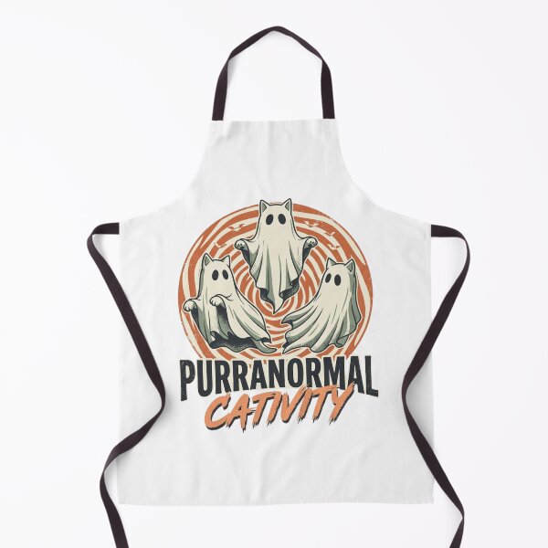 Item preview, Purranormal Cativity Ghost Cats Funny Halloween Pun Retro Hypnotic Badge designed and sold by raedattia.