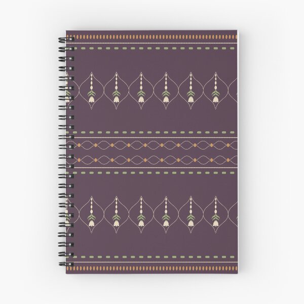 Item preview, Thai Crown Flower Threaded Border – Smoked Plum Dark Floral Stripe designed and sold by NATHA PALETTE.