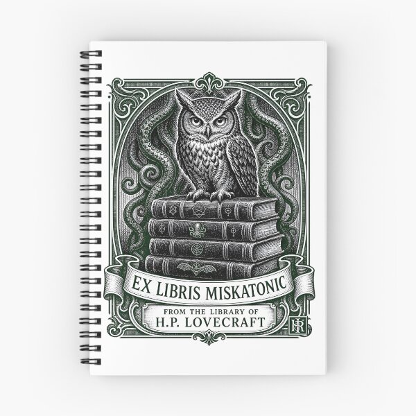 Item preview, H.P. Lovecraft Ex Libris Miskatonic Owl designed and sold by Fenay Designs.