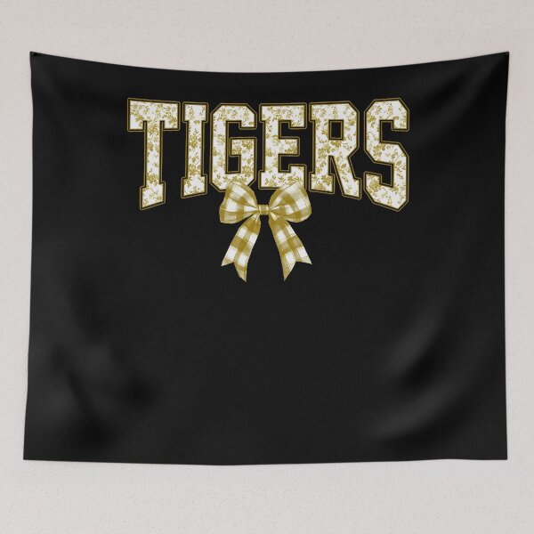 Item preview, Gold Tiger Big Cat Lover Floral Plaid Bow Back To School designed and sold by Krwasatoune.