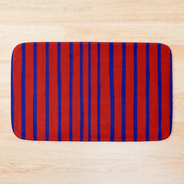 Item preview, Blue Brush Stroke Stripes Pattern on Red designed and sold by OneThreeSix.
