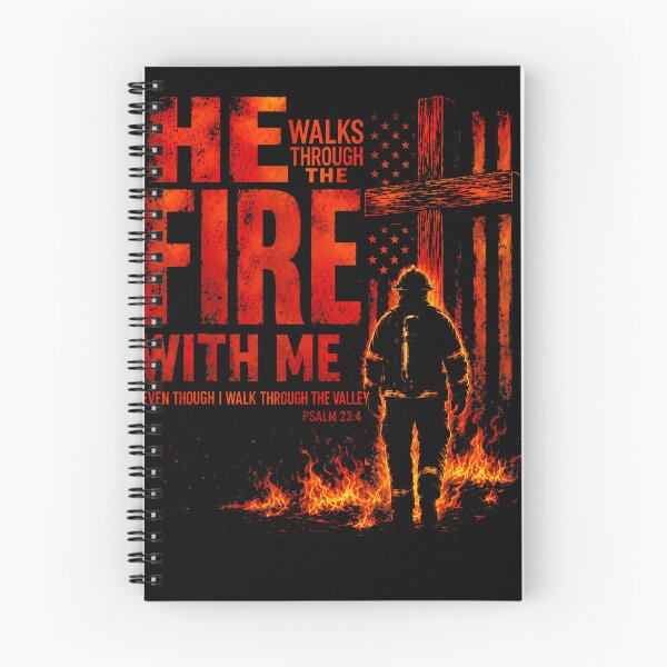 Item preview, He Walks Through The Fire With Me Psalm 23 4 Firefighter designed and sold by Krwasatoune.