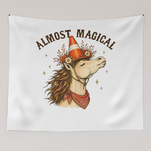 Item preview, Almost Magical Funny Horse Unicorn Humor Traffic Cone Hat designed and sold by Krwasatoune.