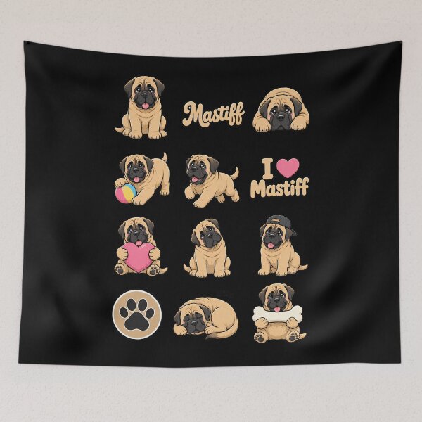 Item preview, Cute Mastiff stickers and apparel design designed and sold by rafaeltto.