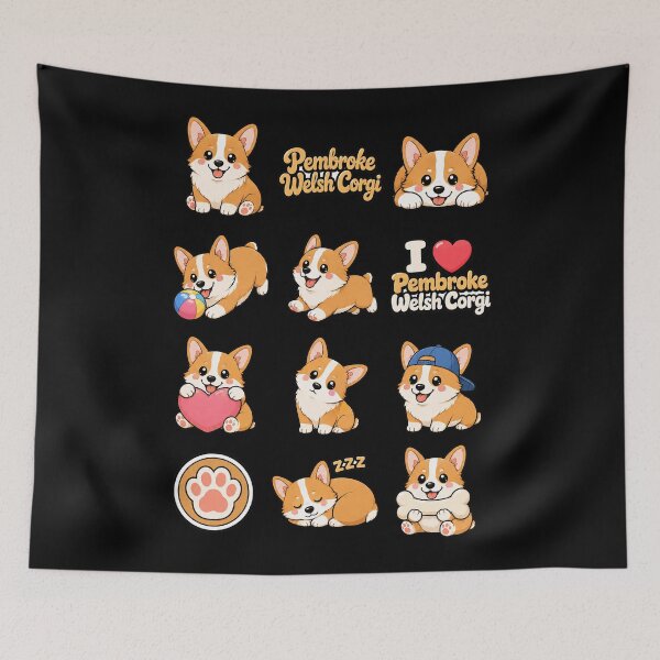 Item preview, Cute Pembroke Welsh Corgi stickers and apparel design designed and sold by rafaeltto.