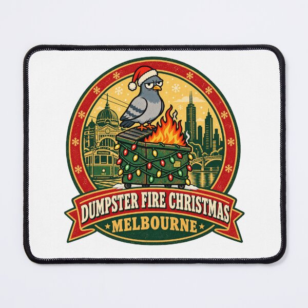 Item preview, Dumpster Fire Christmas Melbourne Shirt – Funny Pigeon Tram Holiday Design designed and sold by Globalcitytees.