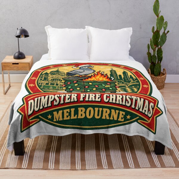 Item preview, Dumpster Fire Christmas Melbourne Shirt – Funny Pigeon Tram Holiday Design designed and sold by Globalcitytees.
