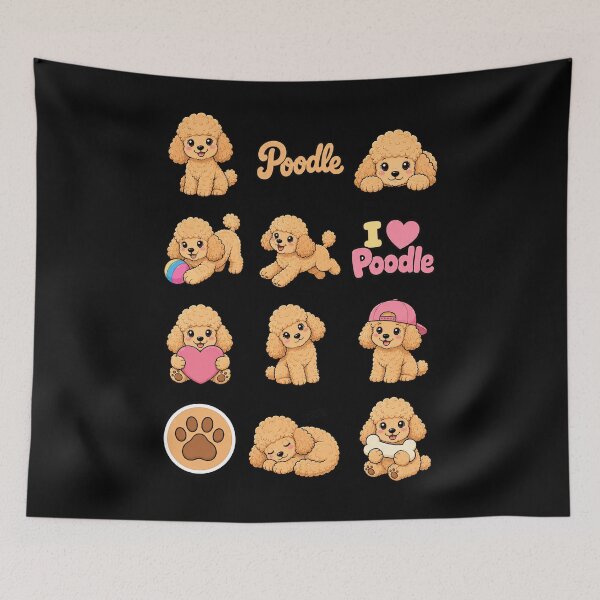 Item preview, Cute Poodle stickers and apparel design designed and sold by rafaeltto.