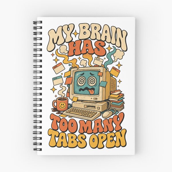 Item preview, My Brain Has Too Many Tabs Open Funny Vintage Computer designed and sold by ZAKE-store.
