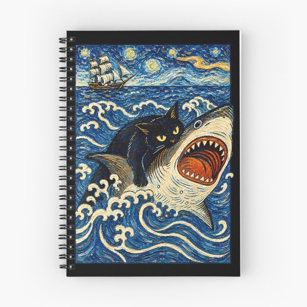 Item preview, Japanese Black Cat Biting Shark Graphic Tees Men Women designed and sold by Krwasatoune.
