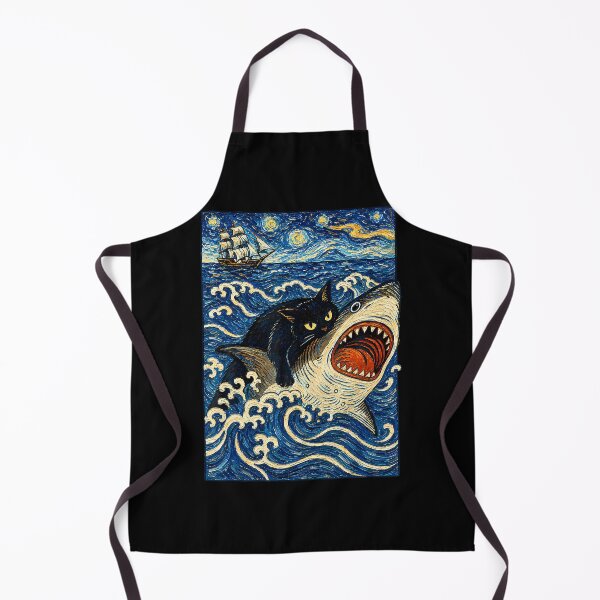 Item preview, Japanese Black Cat Biting Shark Graphic Tees Men Women designed and sold by Krwasatoune.
