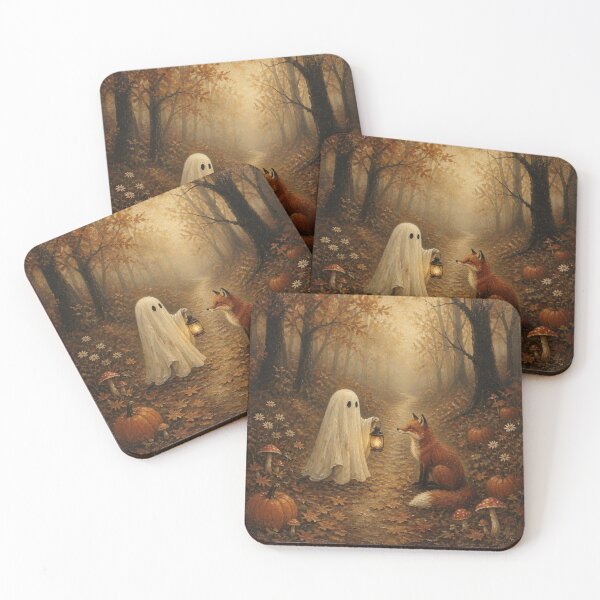 Item preview, Whimsical Sheet Ghost Red Fox Halloween Autumn Woodland designed and sold by GrinGalore.