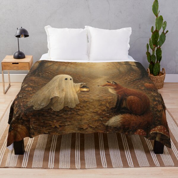 Item preview, Whimsical Sheet Ghost Red Fox Halloween Autumn Woodland designed and sold by GrinGalore.