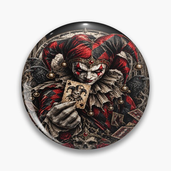 Item preview, Gothic Jester of Fate – Dark Harlequin Raven Skull Card Art designed and sold by TheInkRaven.