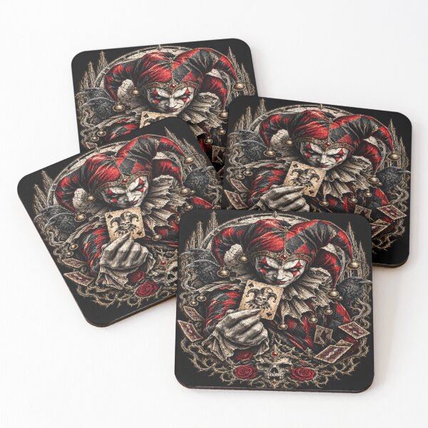 Item preview, Gothic Jester of Fate – Dark Harlequin Raven Skull Card Art designed and sold by TheInkRaven.