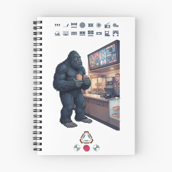 Item preview, Blue Bigfoot at the Movies | Funny Sasquatch Concession Stand Comic Art designed and sold by Whimsy Trail Co.