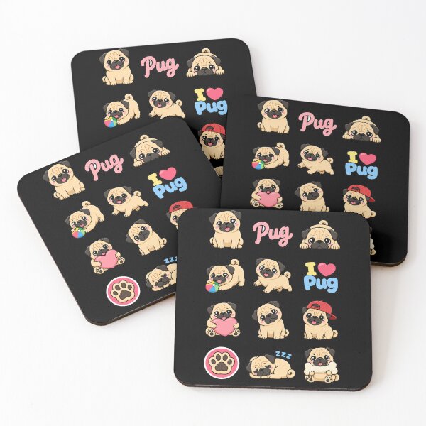 Item preview, Cute Pug stickers and apparel design designed and sold by rafaeltto.