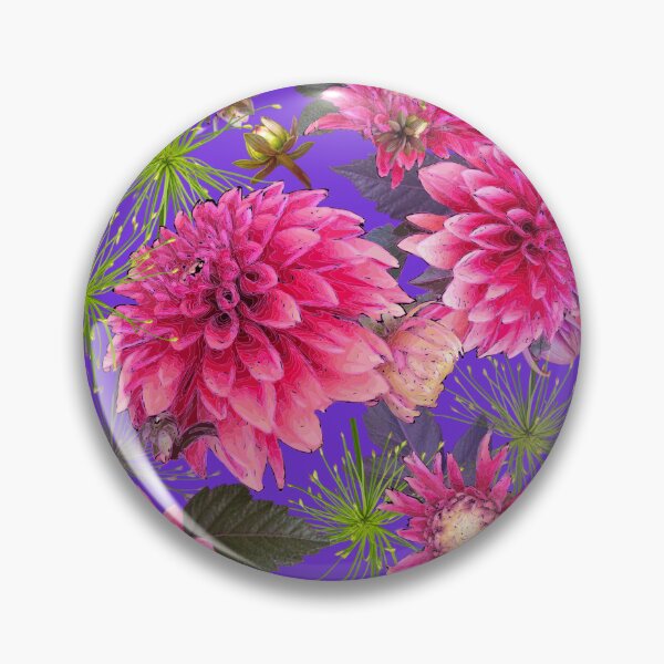 Item preview, Dahlias and Papyrus on Purple 7230d9 designed and sold by Art in My Loft.