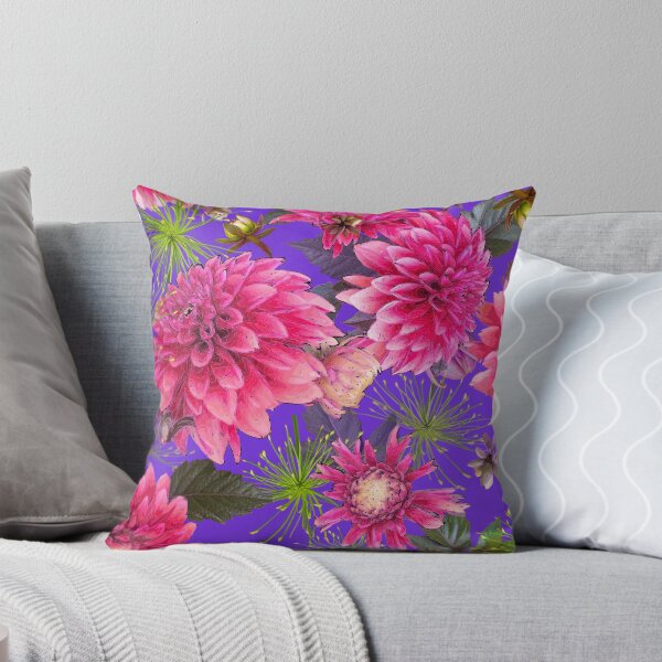 Item preview, Dahlias and Papyrus on Purple 7230d9 designed and sold by Art in My Loft.