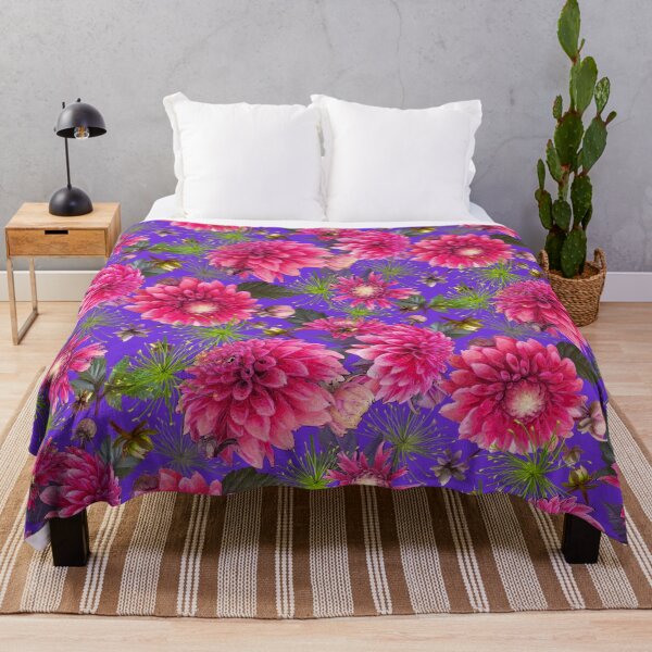 Item preview, Dahlias and Papyrus on Purple 7230d9 designed and sold by Art in My Loft.