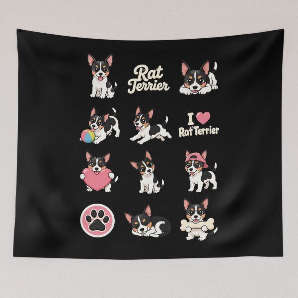Item preview, Cute Rat Terrier stickers and apparel design designed and sold by rafaeltto.