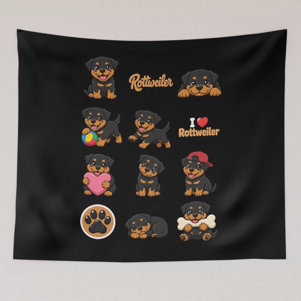 Item preview, Cute Rottweiler stickers and apparel design designed and sold by rafaeltto.