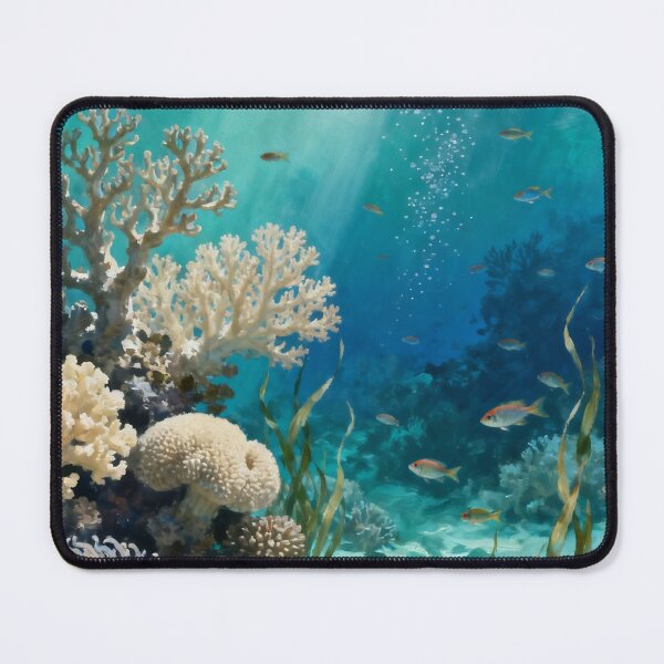Item preview, Coral Reef Wall Art, Underwater Ocean Painting, Tropical Marine Life Print, Coastal Nature Decor designed and sold by stylishdzign.